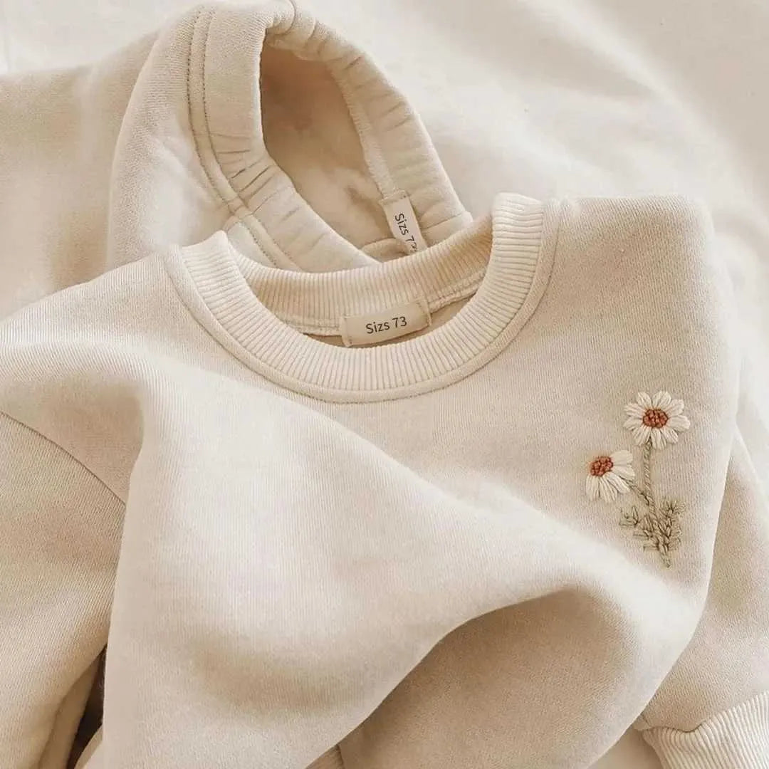 Unisex baby/toddler Set Organic cotton and Fleece Daisy