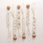 Vintage Simple Crochet Pacifier Clip Baby Cotton Tassel Pacifier Chain for Newborn Teething Soother Chew Dummy Clips Hand Made
