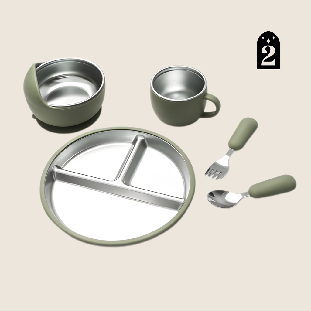 Baby Weaning RVS Starter set