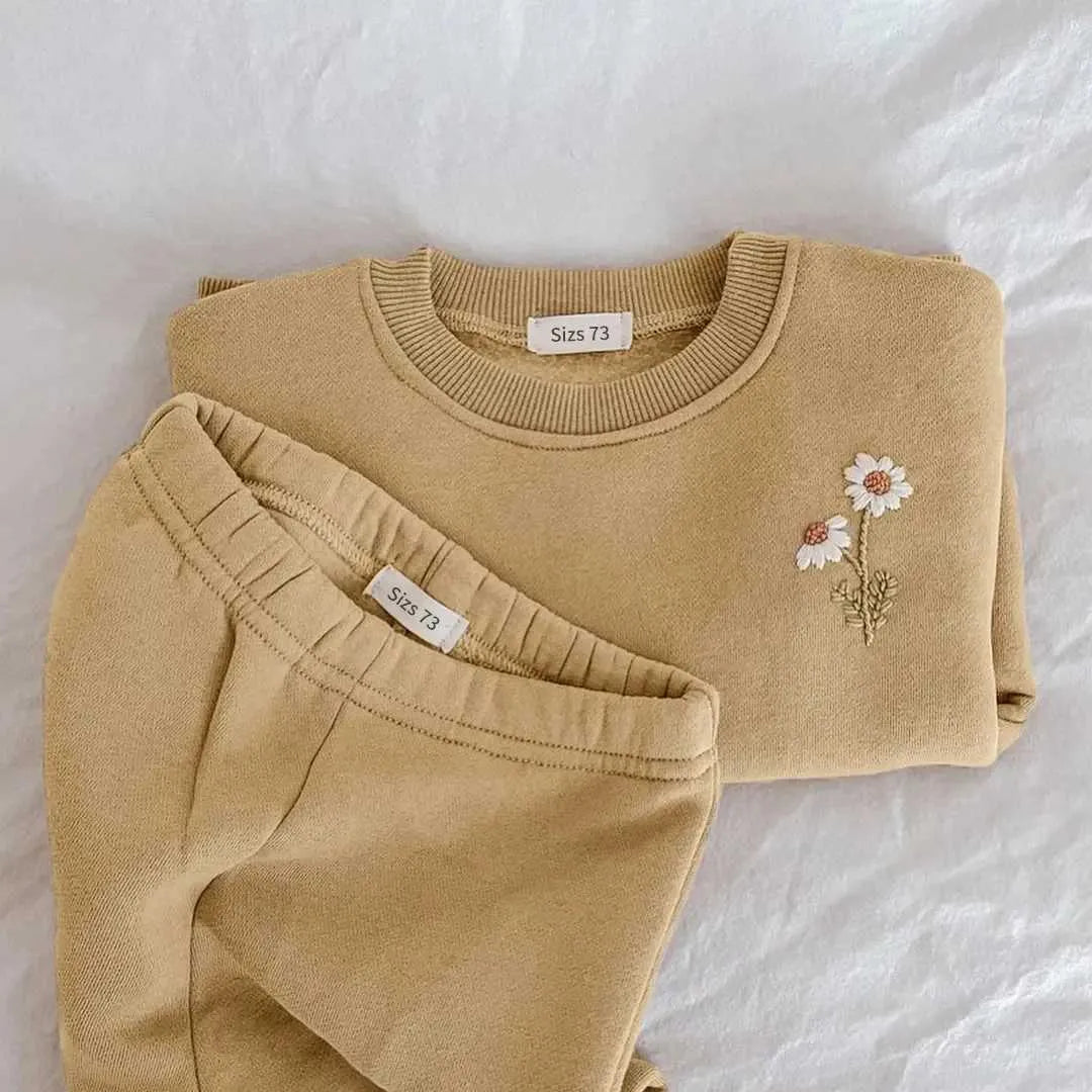Unisex baby/toddler Set Organic cotton and Fleece Daisy